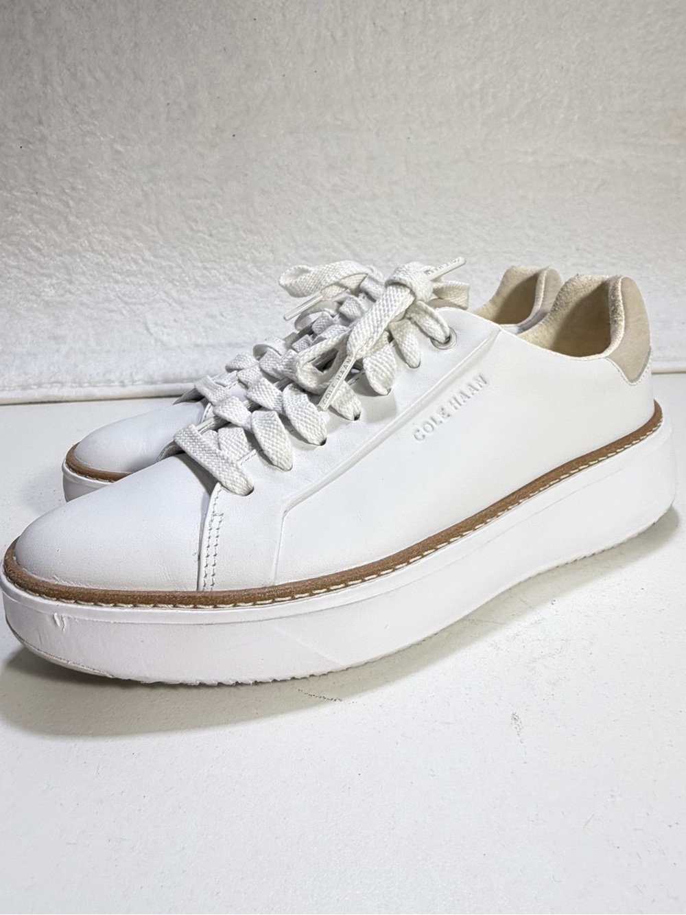 Cole Haan GrandPro Topspin Leather White Dove Sneakers Women 6.5 B Comfort shoes